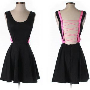 $216 Renee London Neon Lace Up Club Dress